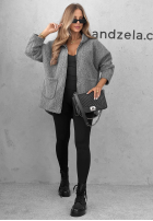 Jacke kożuszek z kapturem i kieszeniami Warm Comfort Grau