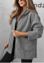 Jacke kożuszek z kapturem i kieszeniami Warm Comfort Grau