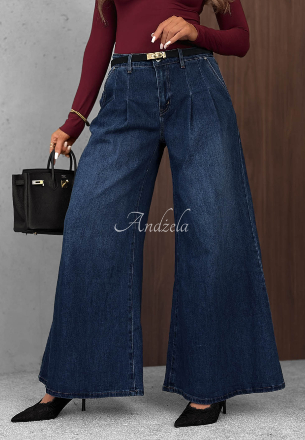 Jeanshose wide leg Quiet Tones dunkelblau