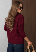 Prążkowany Pullover z jeansowymi kieszeniami Cozy Grace Schokoladenbraun