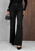 Hose Jeans dzwony Foggy Day Schokoladenbraun