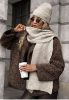 Mütze z wełną merino Snowfall Charm Schwarz
