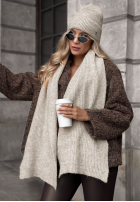 Mütze z wełną merino Snowfall Charm Beige