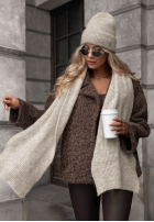 Mütze z wełną merino Snowfall Charm Beige