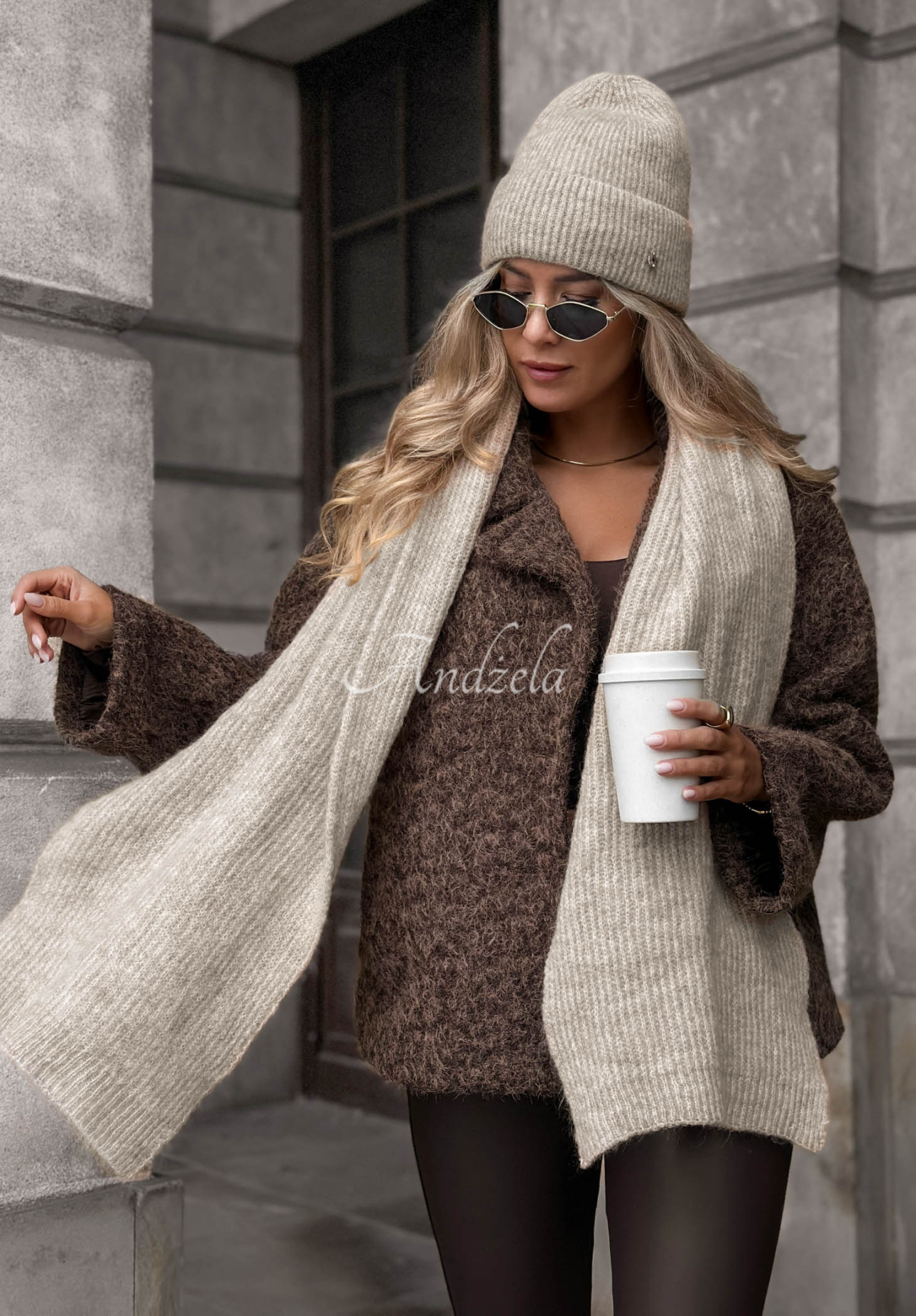 Schal aus Merinowolle und Mohair Snowfall Charm Melange