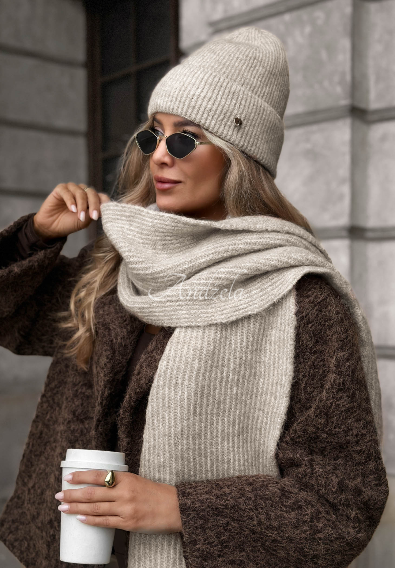 Schal aus Merinowolle und Mohair Snowfall Charm Melange