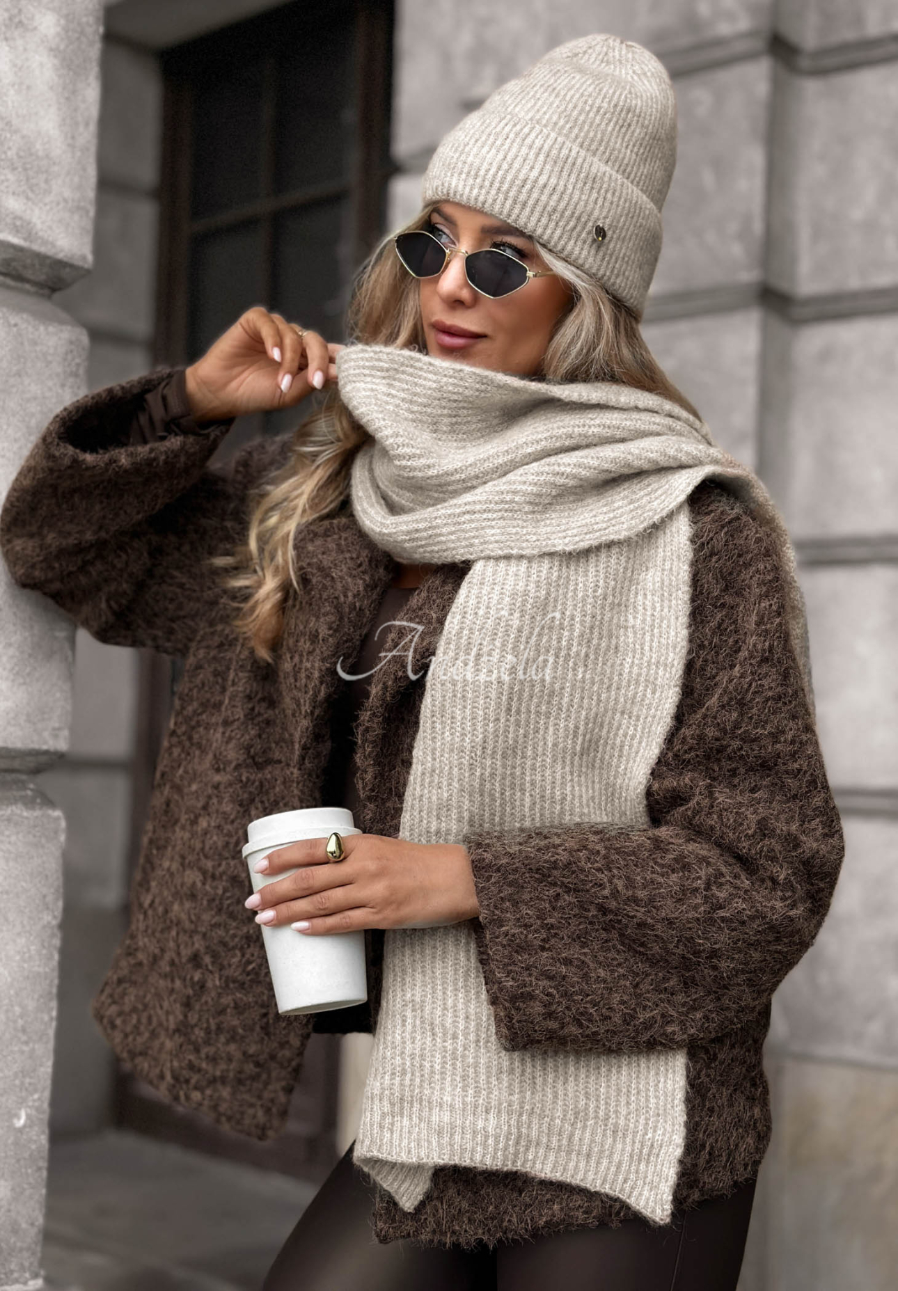 Schal aus Merinowolle und Mohair Snowfall Charm Melange