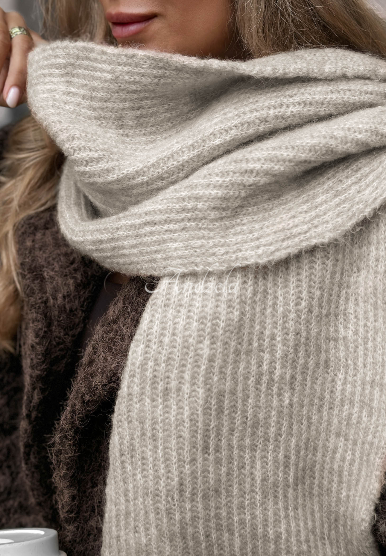 Schal aus Merinowolle und Mohair Snowfall Charm Melange