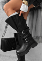 Skórzane Stiefel bikery Misty Streets Schwarz