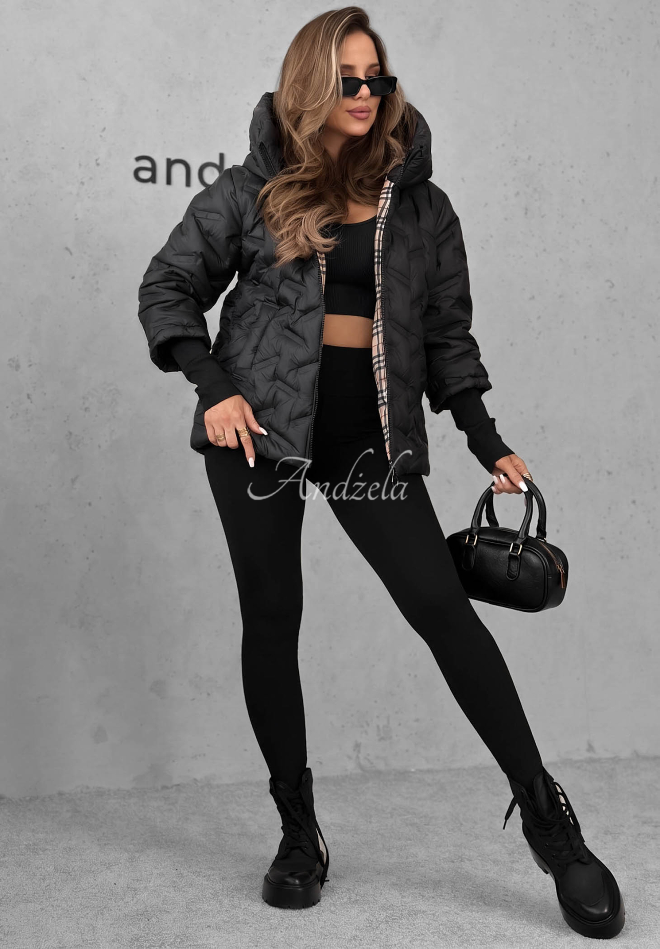 Gesteppte Jacke mit Kapuze Autumn Edge Schwarz
