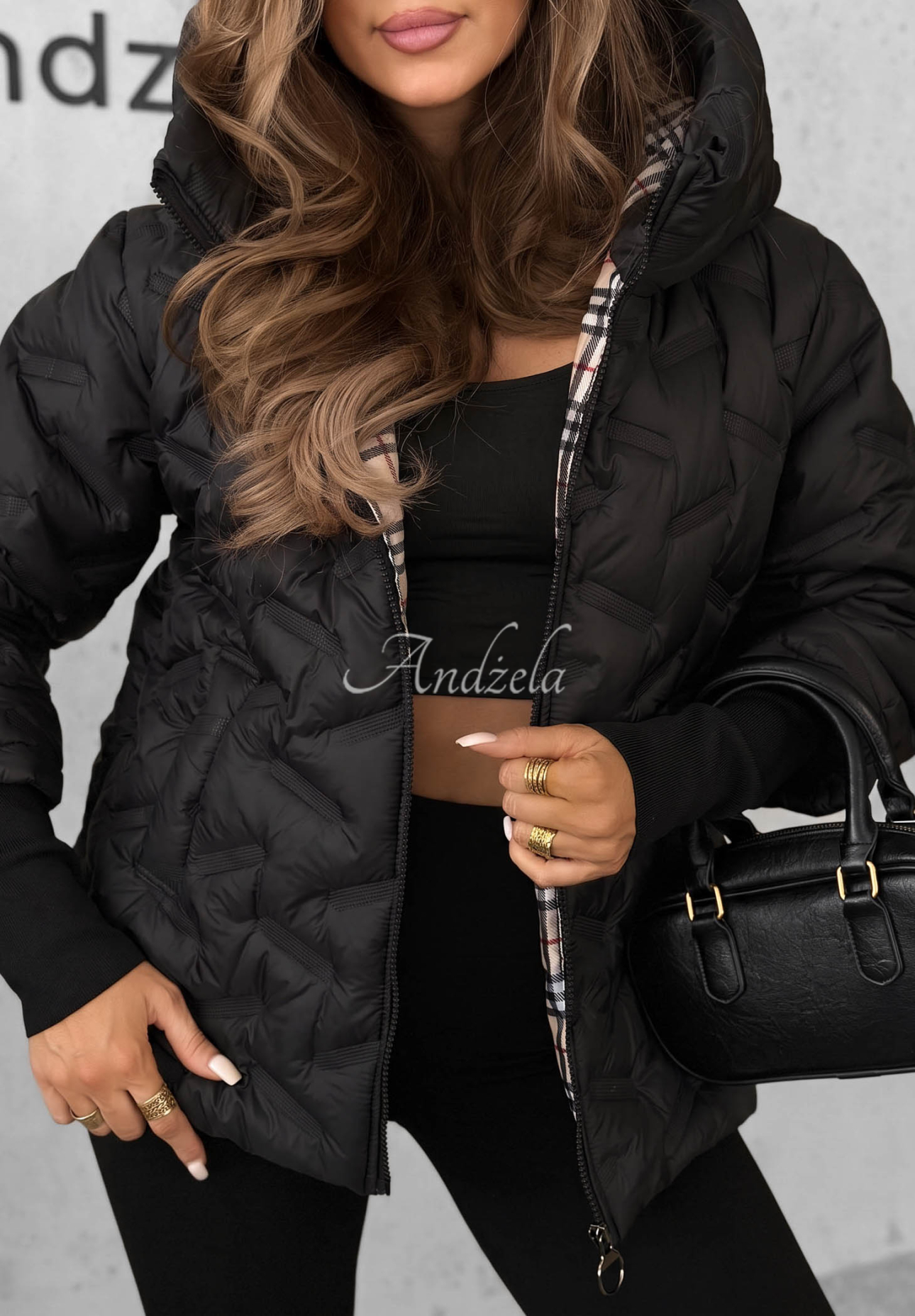 Gesteppte Jacke mit Kapuze Autumn Edge Schwarz