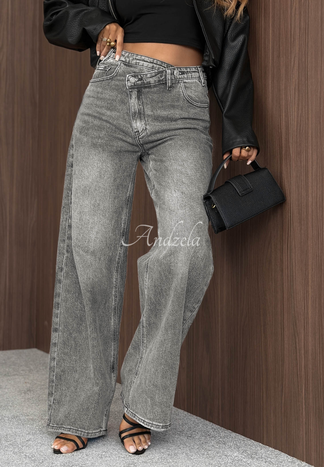 Jeanshose wide leg Daily Denim Grau