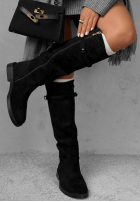 Lange zamszowe Stiefel Cinnamon Kiss Schokoladenbraun