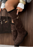 Lange zamszowe Stiefel Cinnamon Kiss Schokoladenbraun