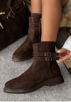 zamszowe Stiefeletten z klamrami Foggy Morning Schwarz