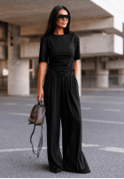 Set Bluse i Hose wide leg Maybe Tonight śliwkowy