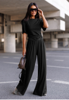 Set Bluse i Hose wide leg Maybe Tonight śliwkowy
