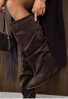 Lange zamszowe Stiefel Daily Icon Schokoladenbraun