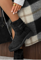 zamszowe Stiefeletten z klamrami Foggy Morning Schwarz
