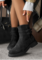 zamszowe Stiefeletten z klamrami Foggy Morning Schwarz