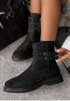zamszowe Stiefeletten z klamrami Foggy Morning Schwarz