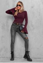 Hose Jeans skinny z przetarciami Another Side Dunkelgrau