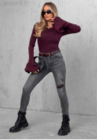 Hose Jeans skinny z przetarciami Another Side Dunkelgrau