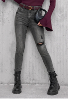 Hose Jeans skinny z przetarciami Another Side Dunkelgrau