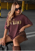 T-Shirt z napisem Golden Ciao Schokoladenbraun
