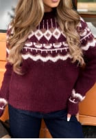Pullover Mit Muster Half Sweet Schokoladenbraun