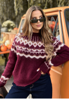 Pullover Mit Muster Half Sweet Schokoladenbraun