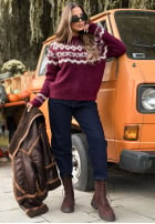 Pullover Mit Muster Half Sweet Schokoladenbraun