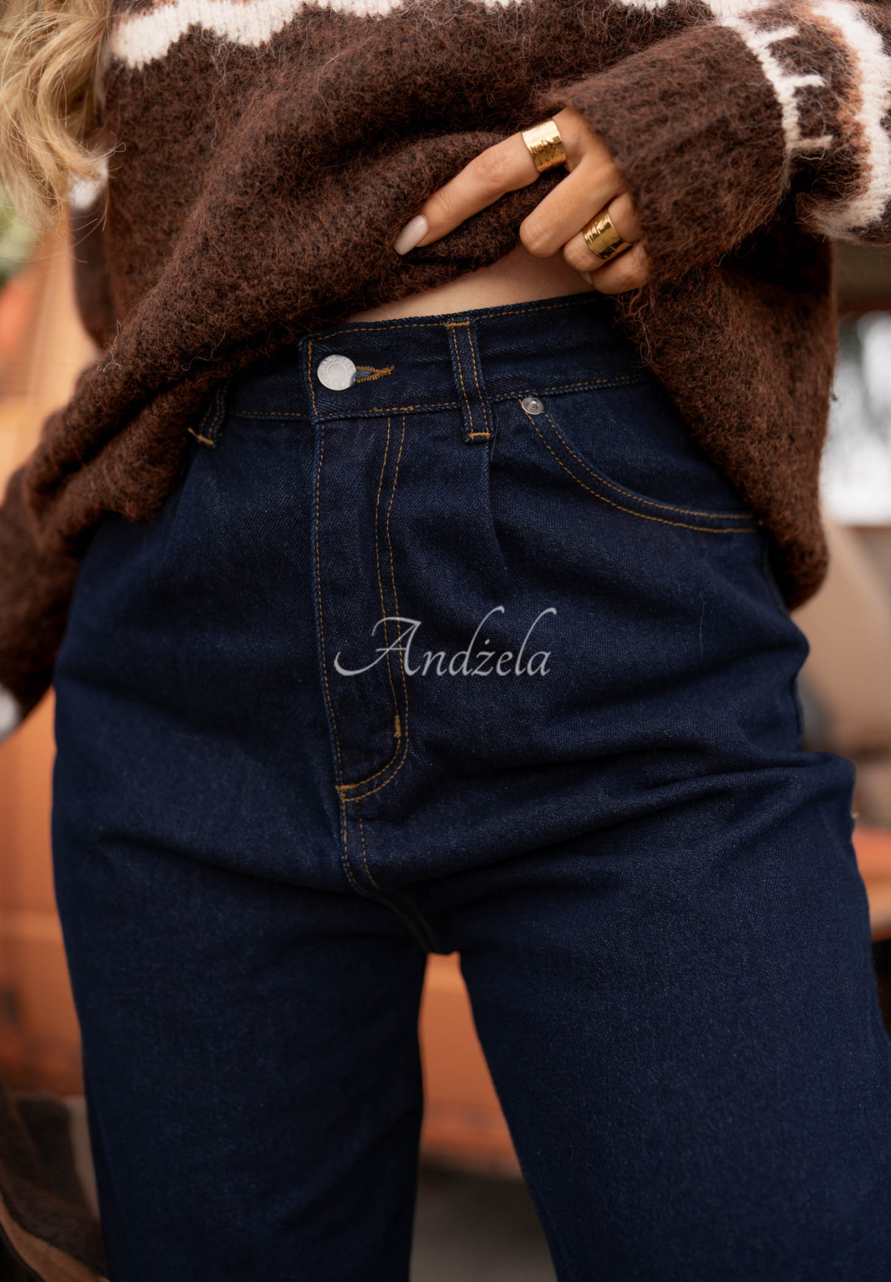 Jeanshose Mom-Fit Gentle Rain Dunkelblau