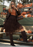 Koronkowa Rock maxi z falbankami Romantic Soul Khaki