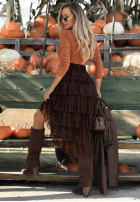 Koronkowa Rock maxi z falbankami Romantic Soul Khaki