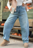 Hose Jeans mom fit Cloudy Sunday Hellblau