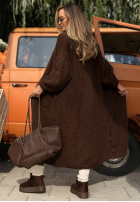 Długi Cardigan oversize z kieszeniami November Walk hellbeige