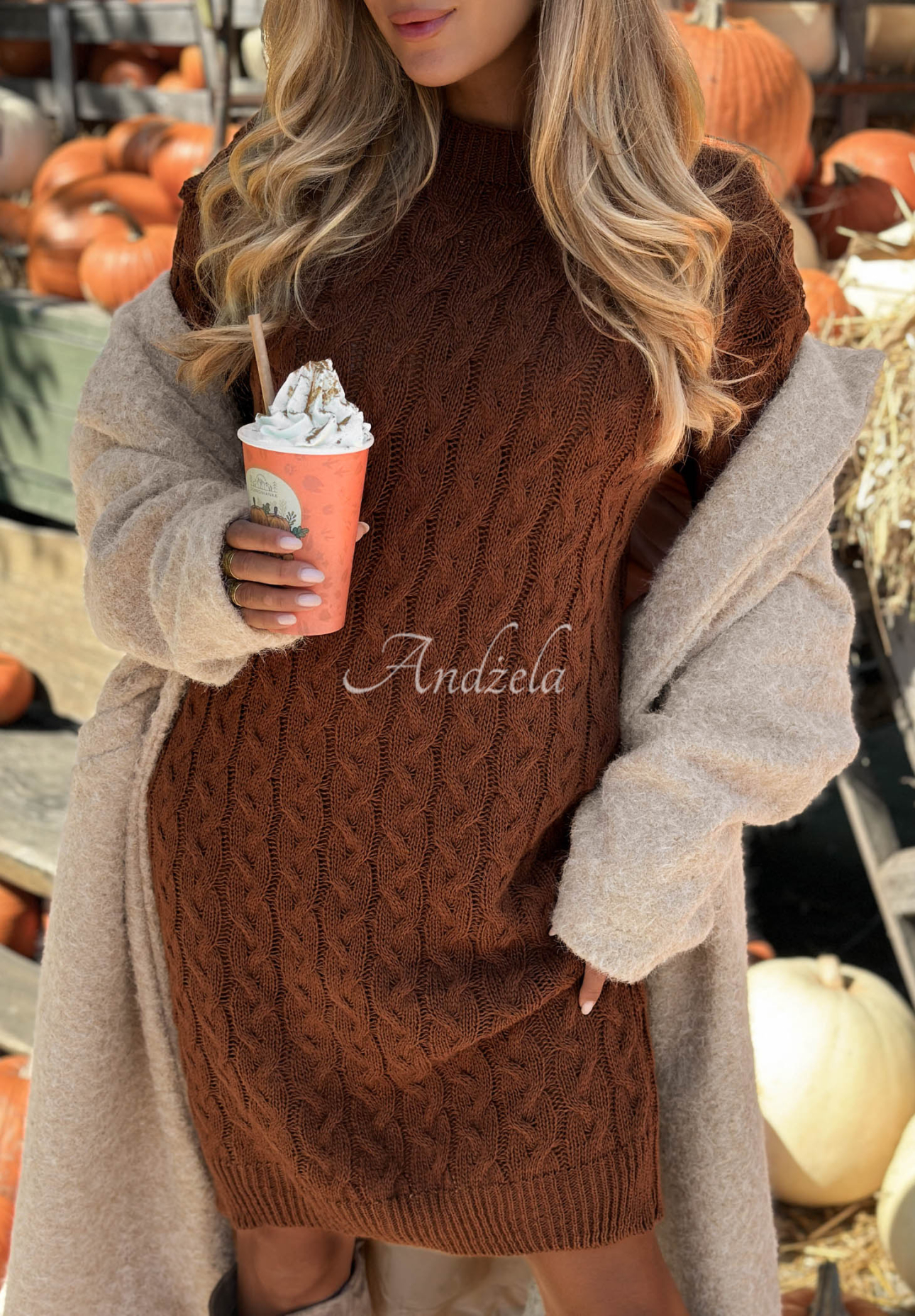 Strickkleid mit Mohair und Wolle Misty Darling rotblond