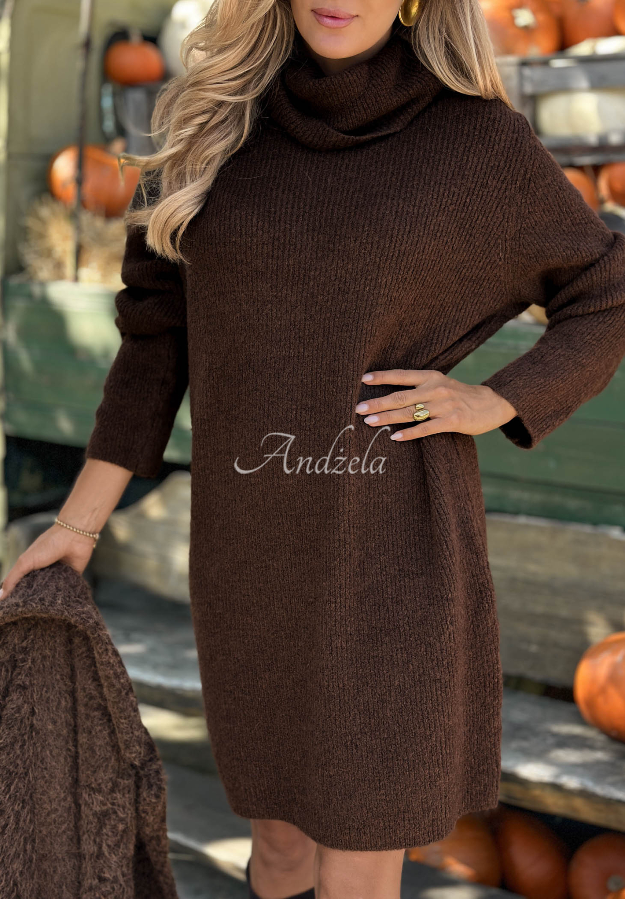 Strickkleid aus Wolle und Viskose Early Dusk Schokoladenbraun
