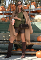 Pullover oversize z dekoltem w serek Modern Soul Khaki
