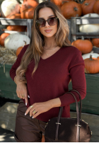 Pullover oversize z dekoltem w serek Modern Soul Khaki