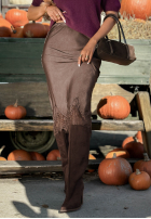 Rock maxi z koronką Subtle Lace Schokoladenbraun