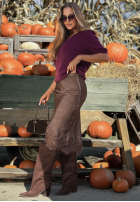 Rock maxi z koronką Subtle Lace Schokoladenbraun