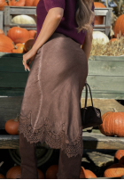 Rock maxi z koronką Subtle Lace Schokoladenbraun