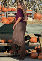 Rock maxi z koronką Subtle Lace Schokoladenbraun