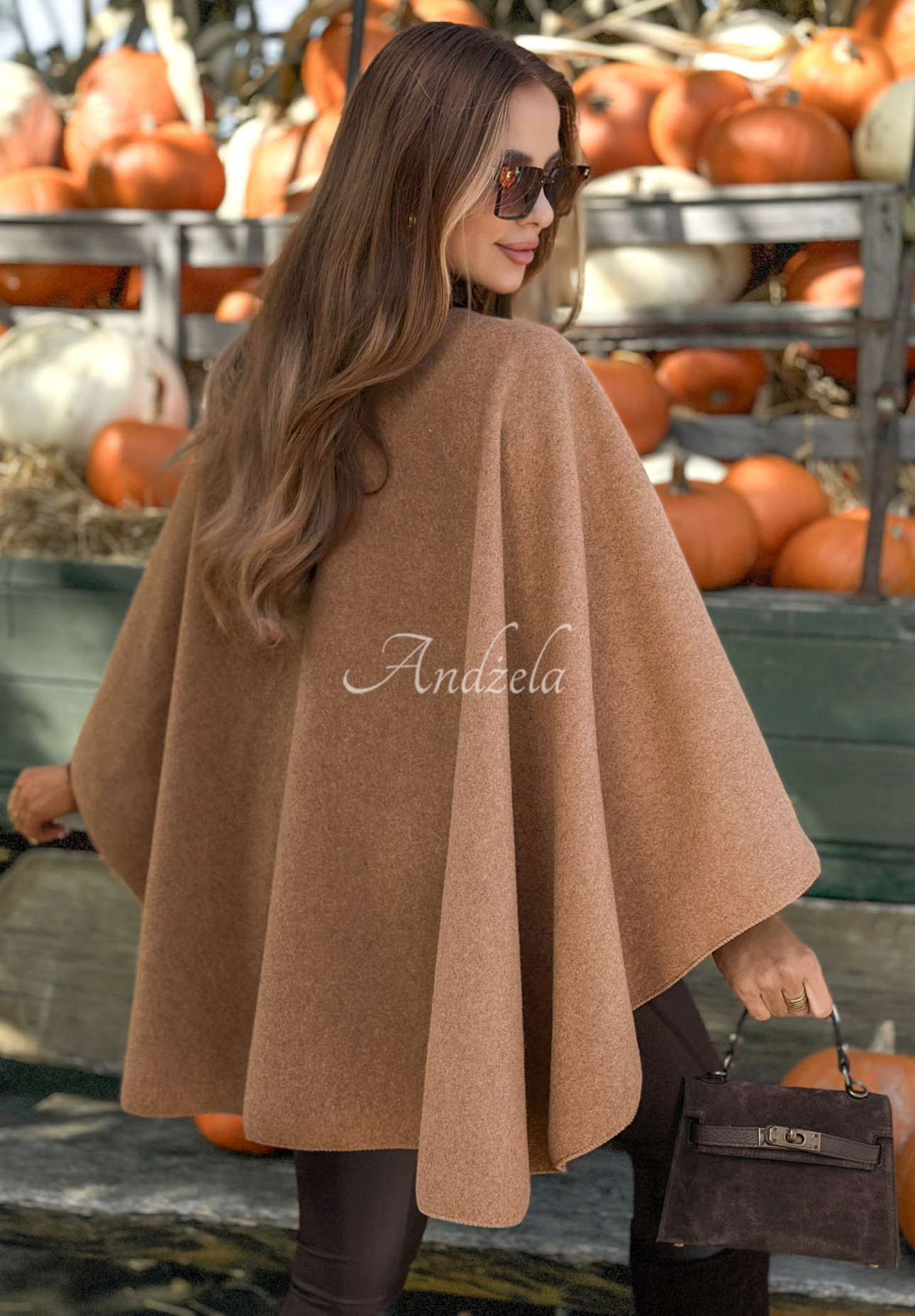 Wollponchoschal Misty Dream Camel