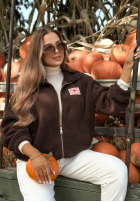 Sweatshirt kożuszek sherpa Fallen Rose Schokoladenbraun