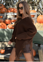 Asymetryczny Pullover z koronką Sweet Seduction Ecru