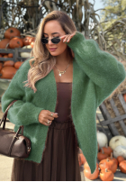 Moherowy Cardigan oversize bez zapięcia Cozy Latte Braun