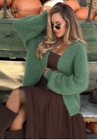 Moherowy Cardigan oversize bez zapięcia Cozy Latte Braun